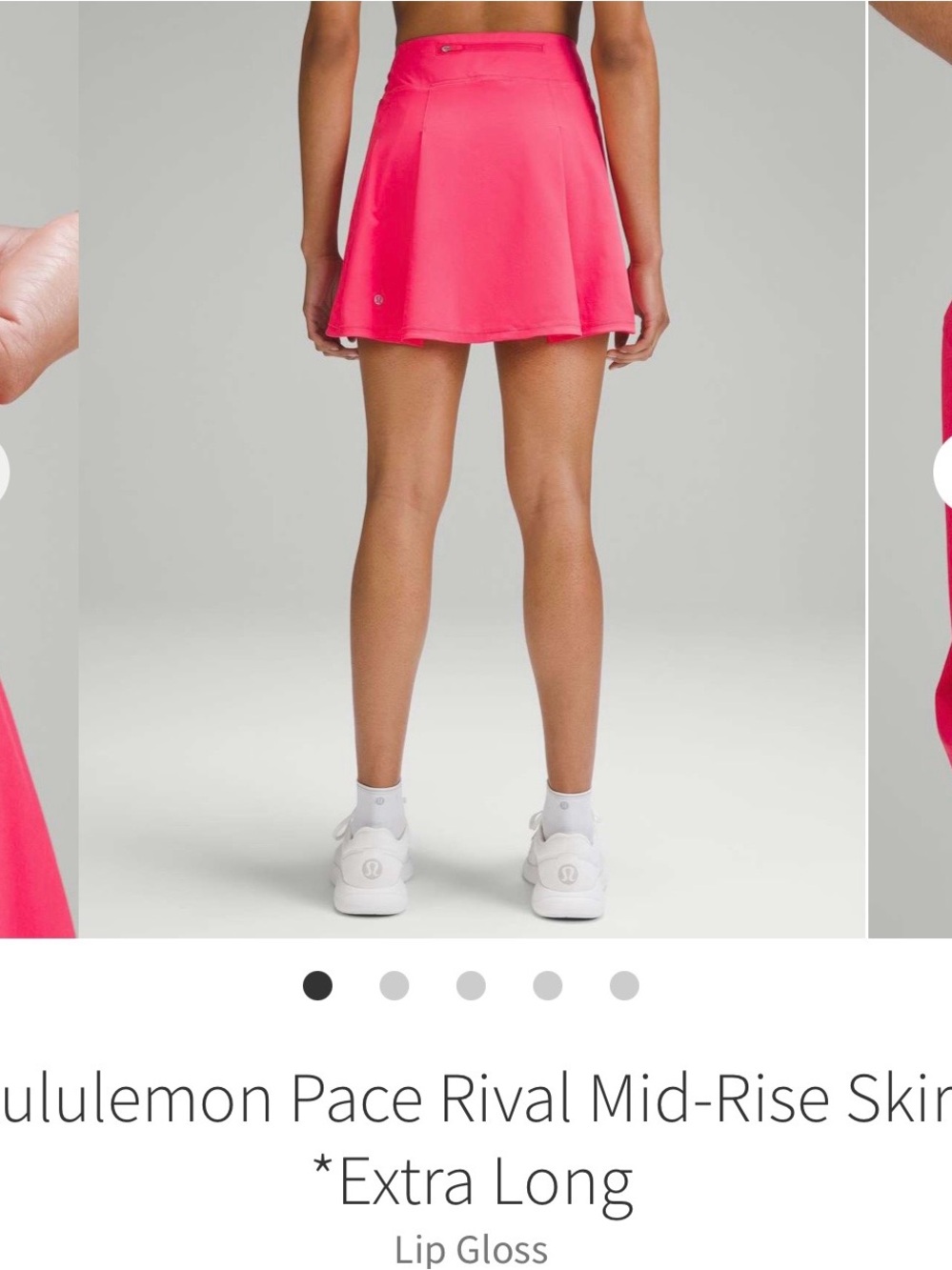 Lululemon Pace Rival Mid-Rise Skirt *Extra Long Size 8 Lip Gloss Pink Lined $88 - Picture 4 of 9